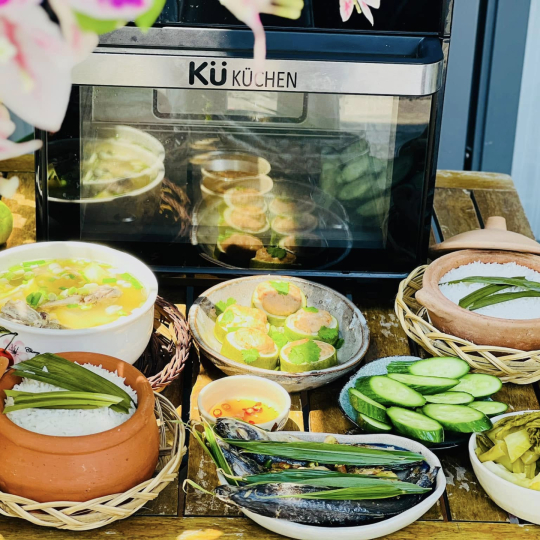 Nồi chiên không dầu kết hợp hấp KUCHEN 2228 16 lít